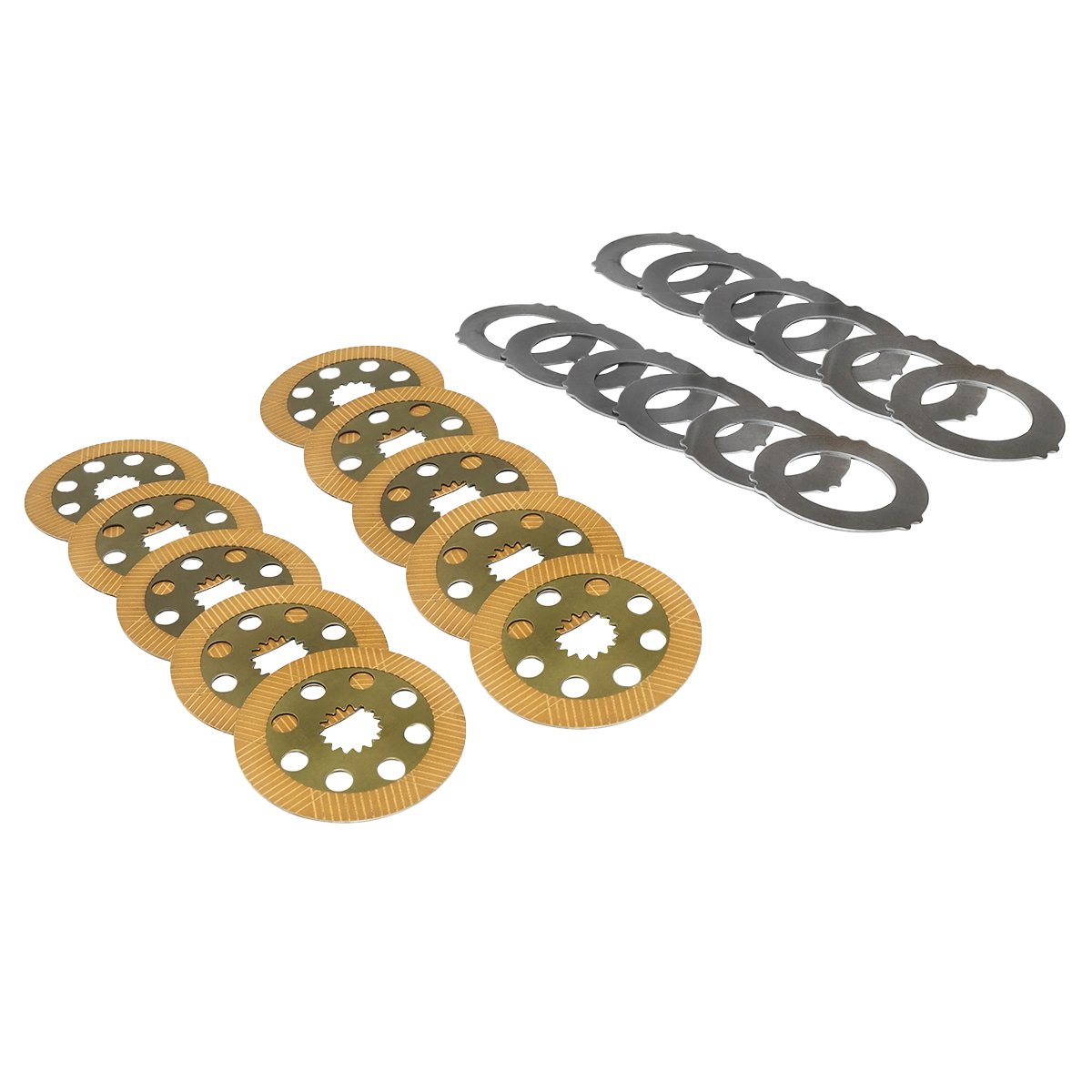 Set discuri frictiune 222x49.5x3.9mm Z=15, placa 240x140x3.8mm pentru JCB 1700B, 214, 215, 216, 217, 3C, 3CX, 3D, 3DX, 4C, 4CN, 4CX OEM 450-10224/450-10226